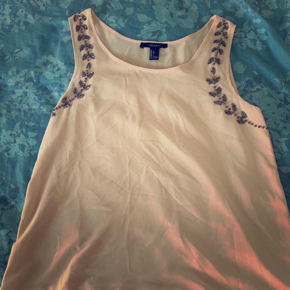 Forever 21 nude jeweled tank size large